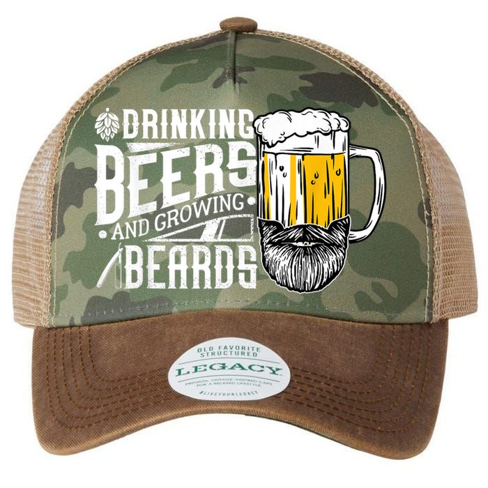 Drinking Beers And Growing Beards Funny Drinking Party Legacy Tie Dye Trucker Hat