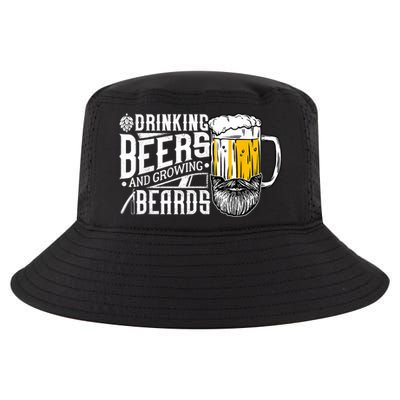 Drinking Beers And Growing Beards Funny Drinking Party Cool Comfort Performance Bucket Hat