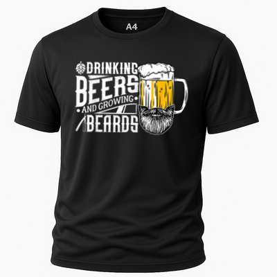 Drinking Beers And Growing Beards Funny Drinking Party Performance Shirt