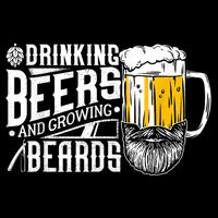 Drinking Beers And Growing Beards Funny Drinking Party Tall T-Shirt