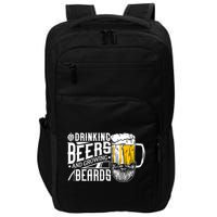 Drinking Beers And Growing Beards Funny Drinking Party Impact Tech Backpack