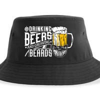 Drinking Beers And Growing Beards Funny Drinking Party Sustainable Bucket Hat
