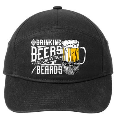 Drinking Beers And Growing Beards Funny Drinking Party 7-Panel Snapback Hat