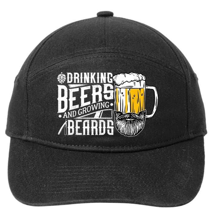 Drinking Beers And Growing Beards Funny Drinking Party 7-Panel Snapback Hat