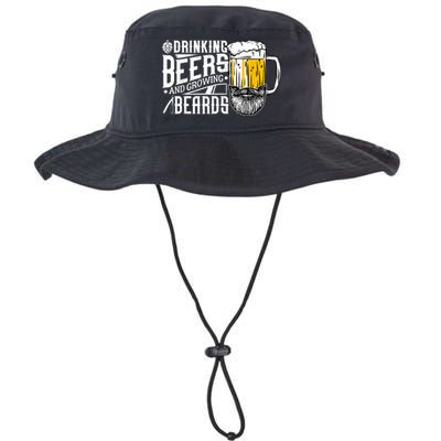 Drinking Beers And Growing Beards Funny Drinking Party Bucket Hat