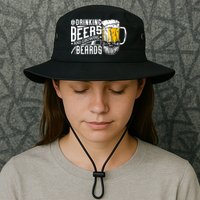 Drinking Beers And Growing Beards Funny Drinking Party Bucket Hat