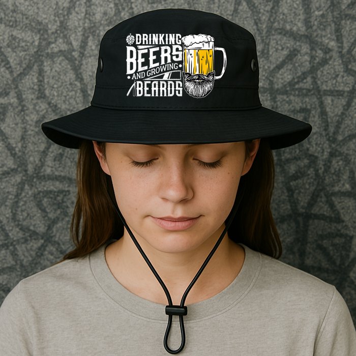 Drinking Beers And Growing Beards Funny Drinking Party Bucket Hat