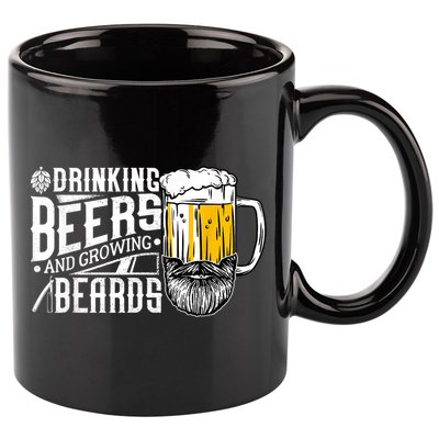 Drinking Beers And Growing Beards Funny Drinking Party 11oz C Handle Ceramic Mug