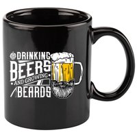 Drinking Beers And Growing Beards Funny Drinking Party 11oz C Handle Ceramic Mug