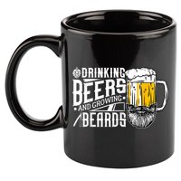 Drinking Beers And Growing Beards Funny Drinking Party 11oz C Handle Ceramic Mug