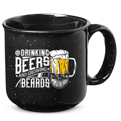 Drinking Beers And Growing Beards Funny Drinking Party 15oz Campfire Ceramic Mug