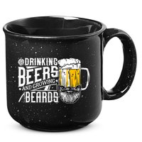 Drinking Beers And Growing Beards Funny Drinking Party 15oz Campfire Ceramic Mug