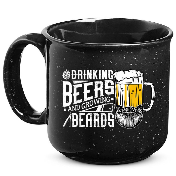 Drinking Beers And Growing Beards Funny Drinking Party 15oz Campfire Ceramic Mug