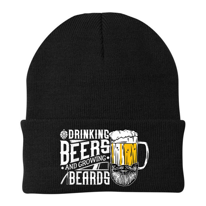 Drinking Beers And Growing Beards Funny Drinking Party Beanie
