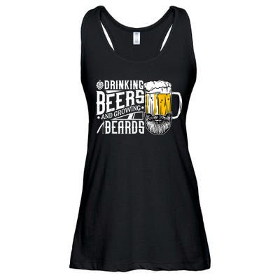 Drinking Beers And Growing Beards Funny Drinking Party Ladies Essential Flowy Tank