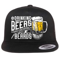 Drinking Beers And Growing Beards Funny Drinking Party Flatbill Hat
