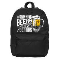 Drinking Beers And Growing Beards Funny Drinking Party 16 in Basic Backpack