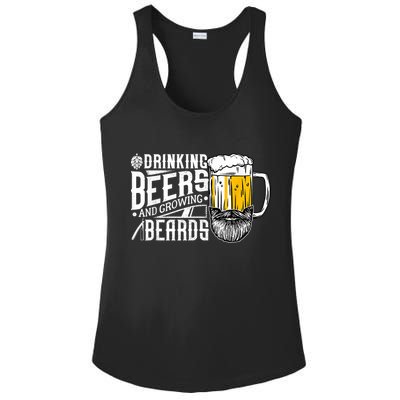 Drinking Beers And Growing Beards Funny Drinking Party Ladies PosiCharge Competitor Racerback Tank