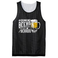 Drinking Beers And Growing Beards Funny Drinking Party Mesh Reversible Basketball Jersey Tank
