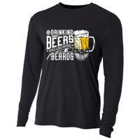 Drinking Beers And Growing Beards Funny Drinking Party Cooling Performance Long Sleeve Crew