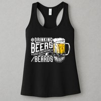Drinking Beers And Growing Beards Funny Drinking Party Womens Tank Top