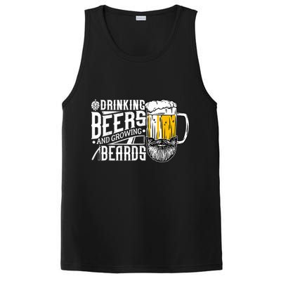 Drinking Beers And Growing Beards Funny Drinking Party PosiCharge Competitor Tank