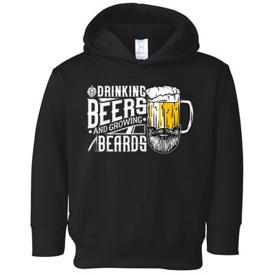 Drinking Beers And Growing Beards Funny Drinking Party Toddler Hoodie