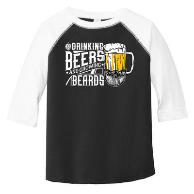Drinking Beers And Growing Beards Funny Drinking Party Toddler Fine Jersey T-Shirt