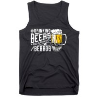 Drinking Beers And Growing Beards Funny Drinking Party Tank Top
