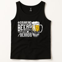 Drinking Beers And Growing Beards Funny Drinking Party Tank Top