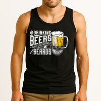 Drinking Beers And Growing Beards Funny Drinking Party Tank Top