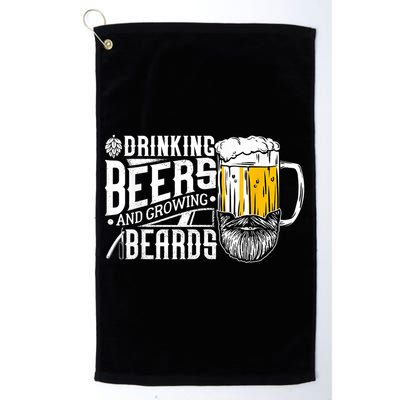 Drinking Beers And Growing Beards Funny Drinking Party Golf Towel