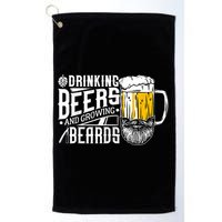 Drinking Beers And Growing Beards Funny Drinking Party Golf Towel