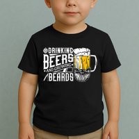 Drinking Beers And Growing Beards Funny Drinking Party Toddler T-Shirt
