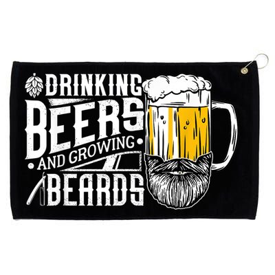 Drinking Beers And Growing Beards Funny Drinking Party Grommeted Golf Towel