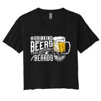 Drinking Beers And Growing Beards Funny Drinking Party Crop Top