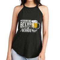 Drinking Beers And Growing Beards Funny Drinking Party Women's Perfect Tri Rocker Tank