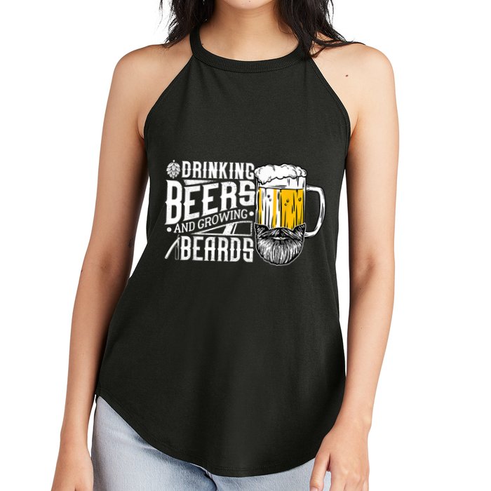 Drinking Beers And Growing Beards Funny Drinking Party Women's Perfect Tri Rocker Tank