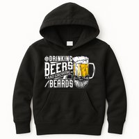 Drinking Beers And Growing Beards Funny Drinking Party Kids Hoodie