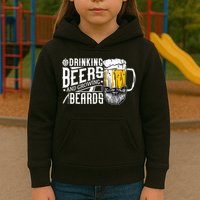 Drinking Beers And Growing Beards Funny Drinking Party Kids Hoodie