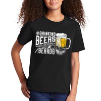 Drinking Beers And Growing Beards Funny Drinking Party Kids T-Shirt