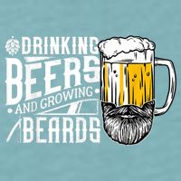 Drinking Beers And Growing Beards Funny Drinking Party Sueded Cloud Jersey T-Shirt