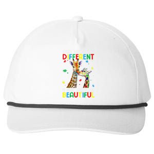 Different Beautiful Autism Awareness Puzzle Piece Giraffe Snapback Five-Panel Rope Hat