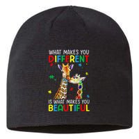 Different Beautiful Autism Awareness Puzzle Piece Giraffe Sustainable Beanie