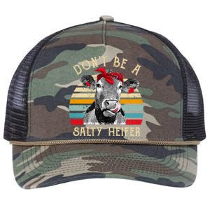 DonT Be A Salty Heifer Cow Lover Retro Rope Trucker Hat Cap