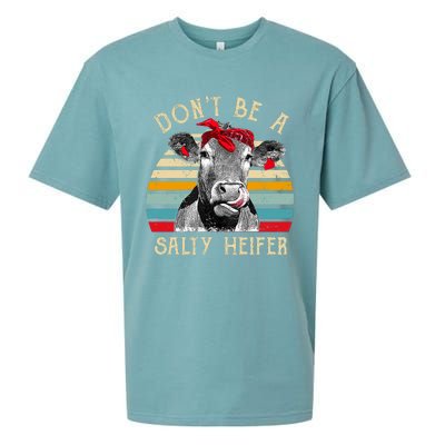 DonT Be A Salty Heifer Cow Lover Sueded Cloud Jersey T-Shirt