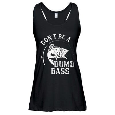 Dont Be A Dumb Bass Funny Fishing Joke Fisherman Dad Gifts Ladies Essential Flowy Tank