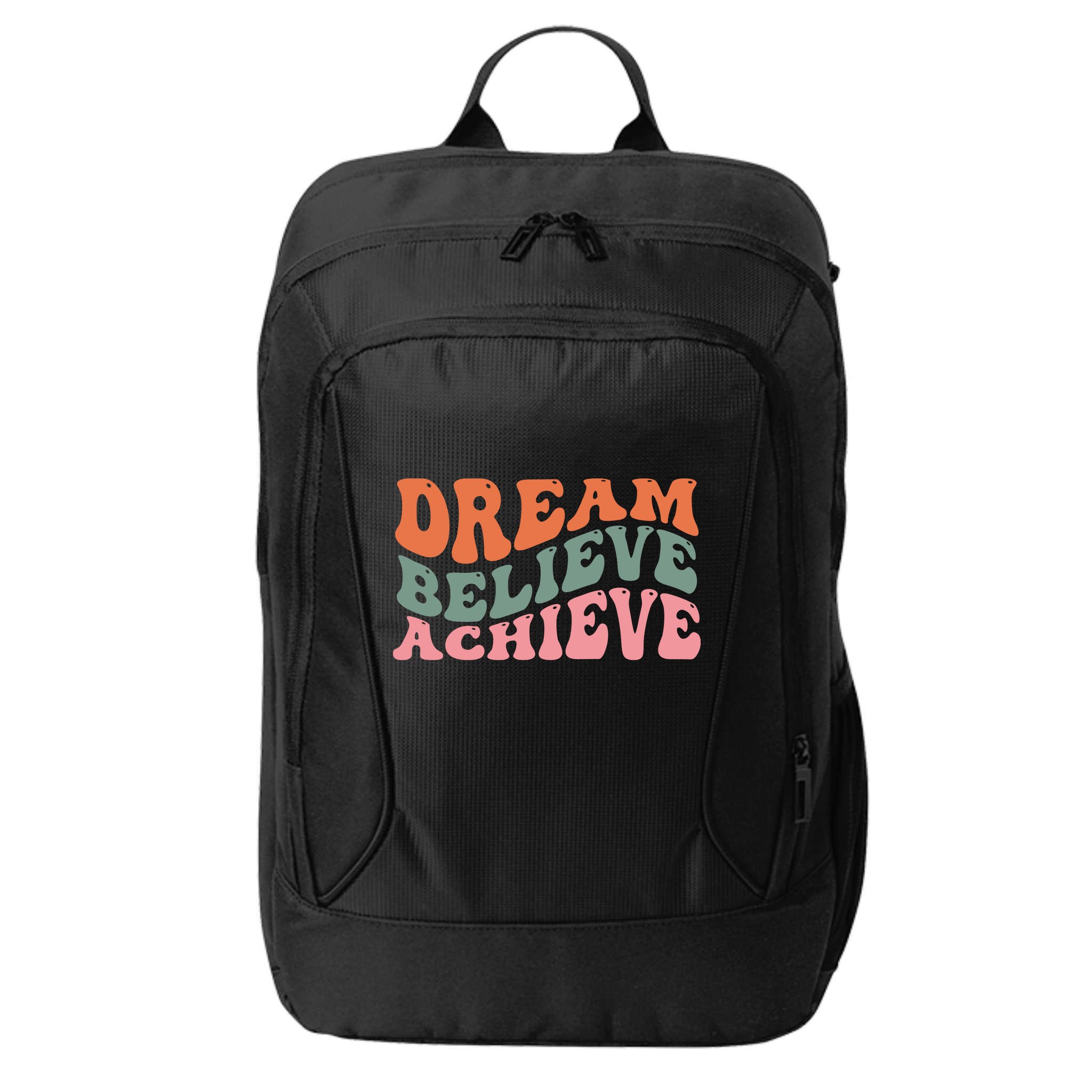 Dream Believe Achieve Retro Quote City Backpack