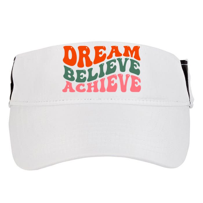 Dream Believe Achieve Retro Quote Adult Drive Performance Visor