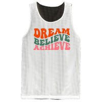 Dream Believe Achieve Retro Quote Mesh Reversible Basketball Jersey Tank